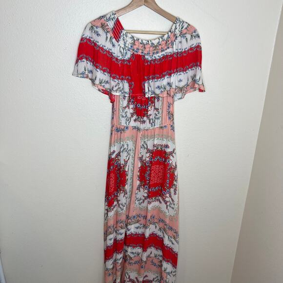 Lynn Sky Red White Peasant Dress Small - Picture 7 of 16